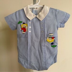 Vintage Nannekins Clown Romper